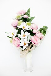 Bouquet De Fleurs Pour Le Cimeti Re En Blanc Et Rose Oh Myflor