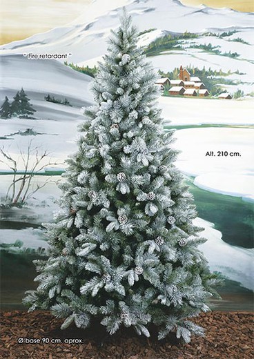 Sapin de Noël artificiel de 2,10 m de haut de la collection Noble avec effet glace