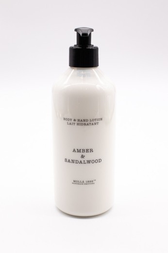 Lotion pour le corps et les mains de 500 ml d'ambre et de bois de saldal. Bouquet CERERIA MOLLA 1899