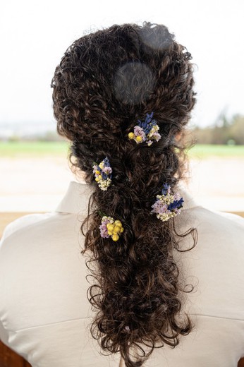 Conjunto de grampos de cabelo com lavanda em conserva