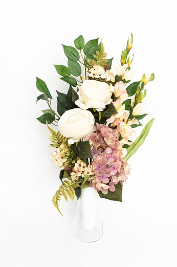 Élégant bouquet de fleurs pour cimetière avec pivoines de couleur crème