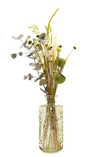 Vase vintage en verre au design vert