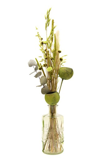 Vase vintage en verre au design vert, taille moyenne