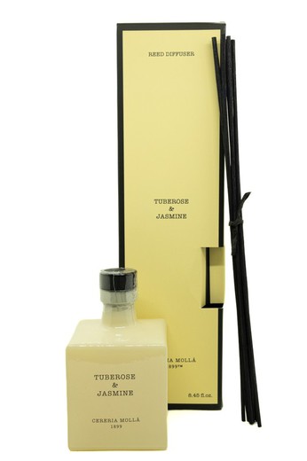 Mikado ambientador de 250ml. Tuberose & Jasmine. Colección Boutique CERERIA MOLLA 1899.