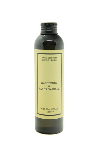 Recambio de mikado ambientador 200 ml. Raspberry & Black Vanilla. Colección Boutique CERERIA MOLLA 1899