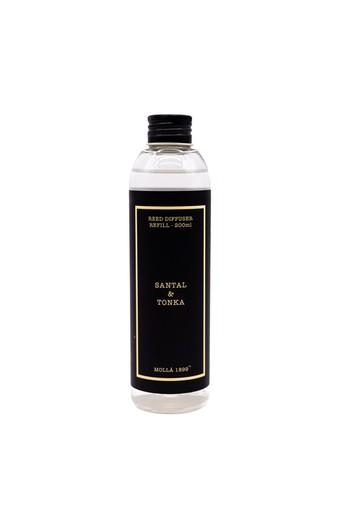 Recambio de mikado ambientador 200 mL. Santal & Tonka. Colección Boutique CERERIA MOLLA 1899