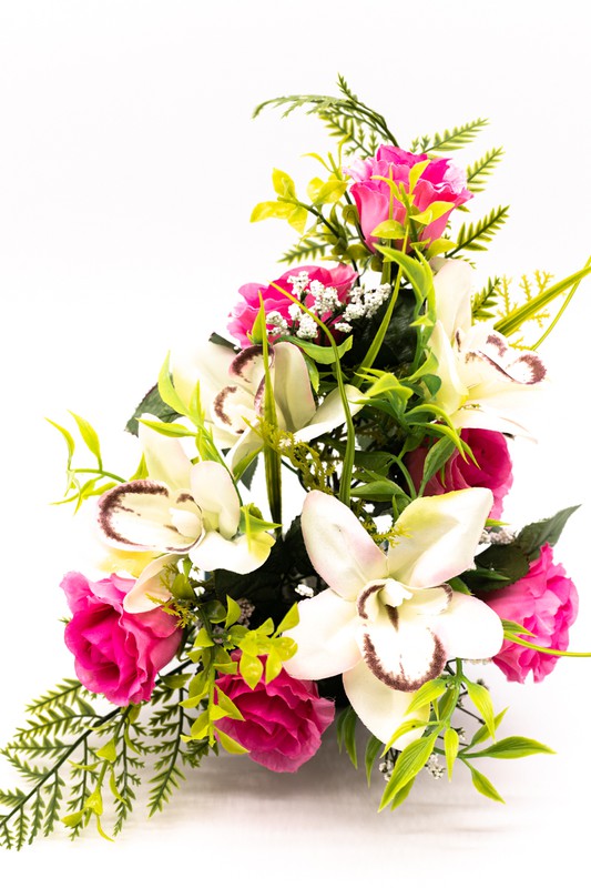Ramo de flores artificiales para nichos en color rosado — Oh!MyFlor