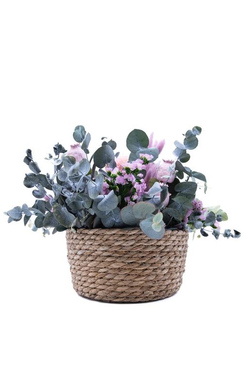 Cesta natural rosada. Todo suavidad y encanto
