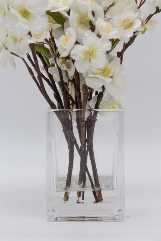 Almendro flores artificiales decoración jarrones Set de 3, Ramas