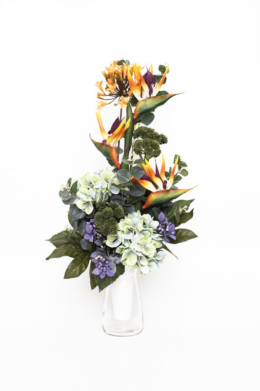 Espectacular ramo de flores para cementerio con aves del paraíso y  hortensias — Oh!MyFlor