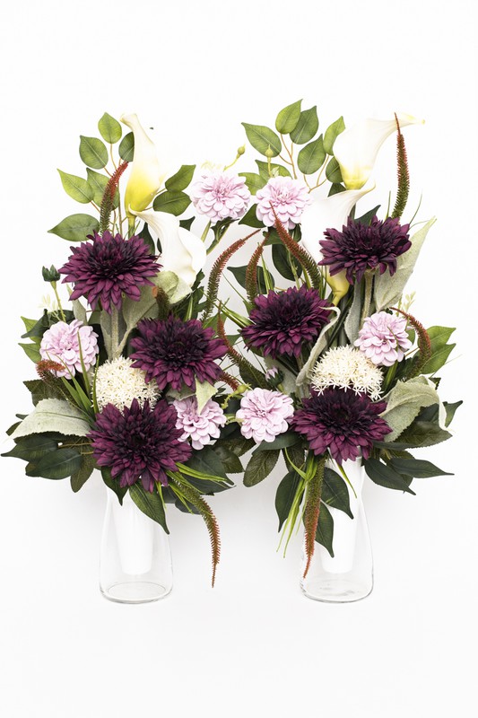 Grand bouquet de fleurs pour cimetière de couleur bordeaux avec des lys  calla de couleur blanche — Oh!MyFlor