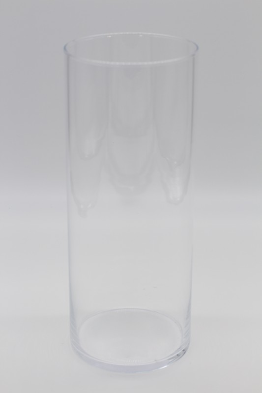 Jarrón de cristal transparente, 40x10 cm