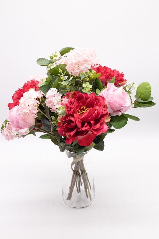 Buquê de flores artificiais com rosas e hortênsias — Oh!MyFlor