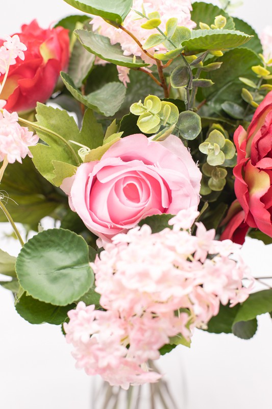 Bouquet De Fleurs Artificielles Avec Roses Et Hortensias Oh Myflor
