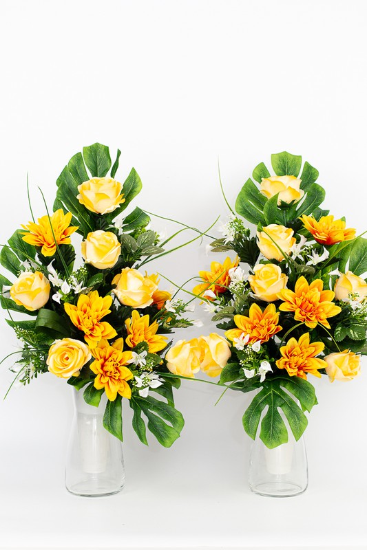 Ramo de flores secas en tonos blancos y amarillos online envio gratis