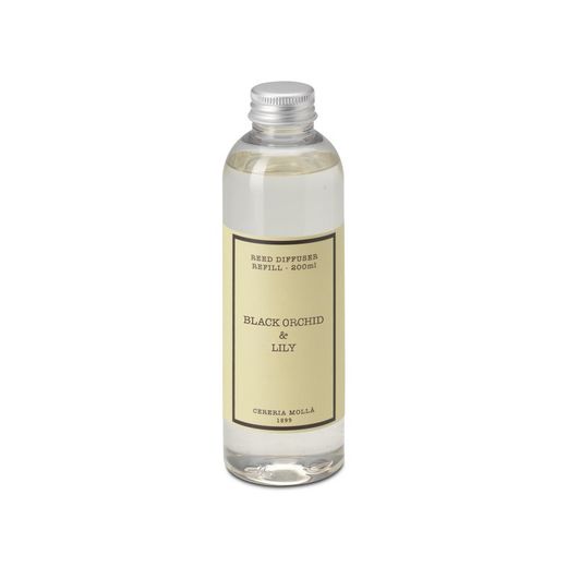 Recambio de mikado ambientador 200 mL. Black Orchid & Lily. Colección Boutique CERERIA MOLLA 1899